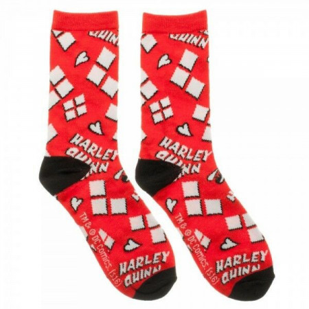 Harley Quinn Diamonds and Logo Women's Socks
